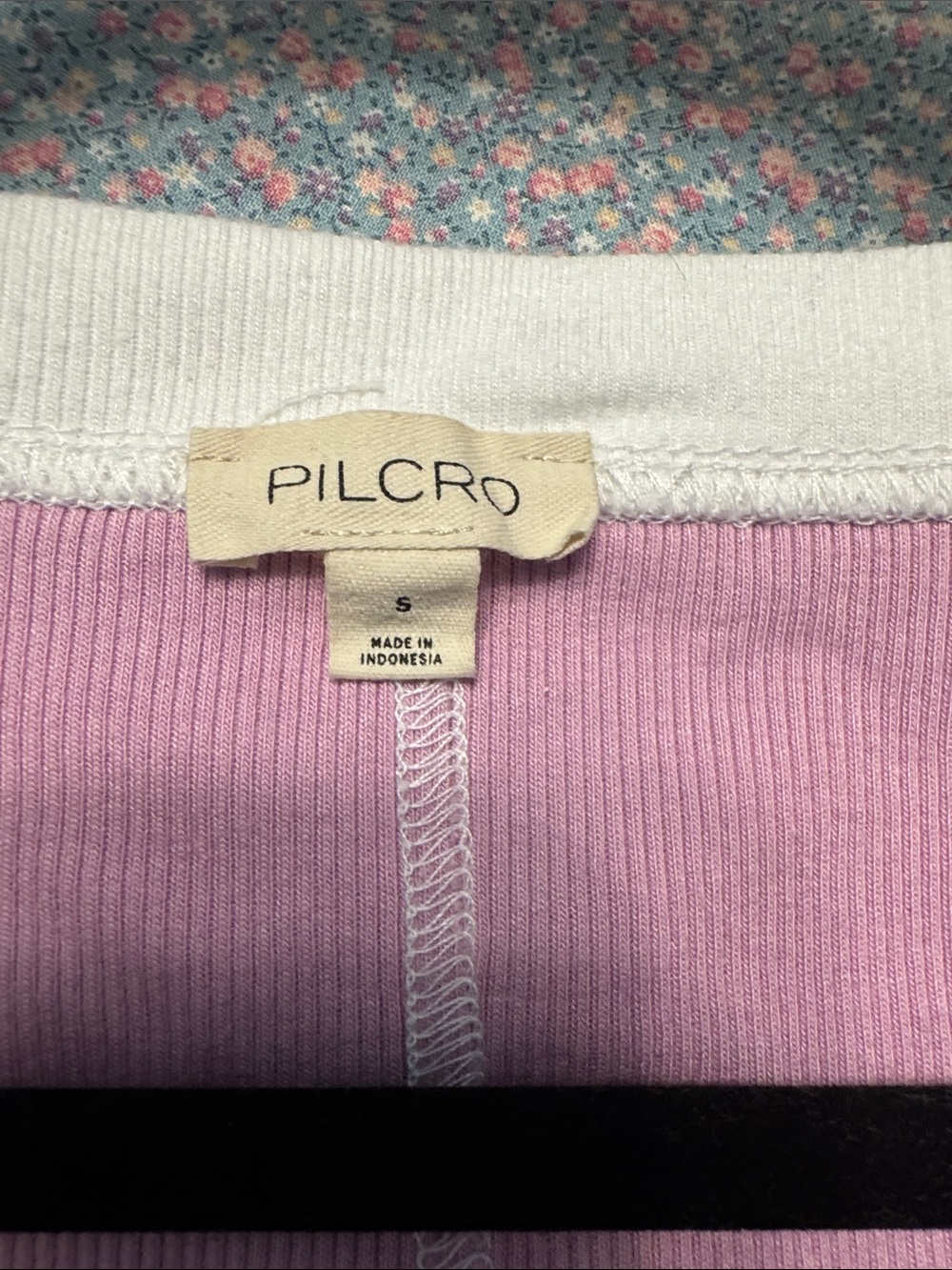 Pilcro Brand Pink and Teal Long-Sleeve V-Neck Top - Picture 3 of 3